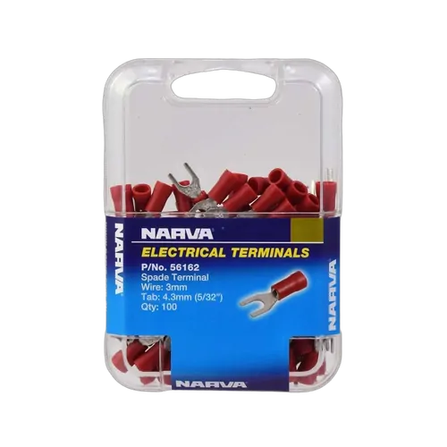 Narva 4.3mm Spade Terminal Red (100 Pack)
