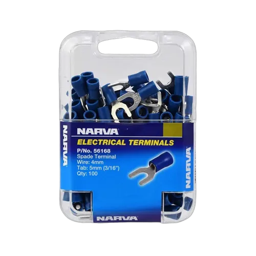 Narva 5.0mm Spade Terminal Blue (100 Pack)