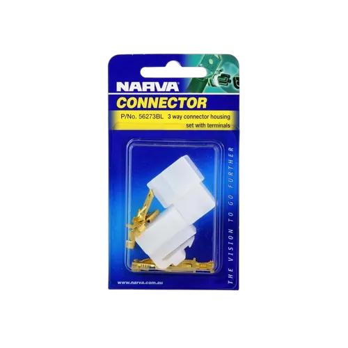 Narva 3 Way Male Quick Connector Housing (2 Pack)