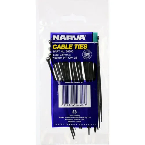 Narva Cable Tie 2.5 X 100mm (25 Pack)