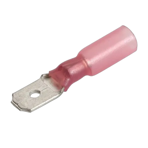 Narva 6.3 X 0.8mm Adhesive Lined Male Blade Terminal Red (Blister Pack Of 20)