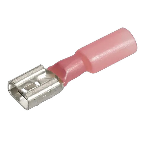 Narva 6.3 X 0.8mm Adhesive Lined Female Blade Terminal Red (50 Pack)