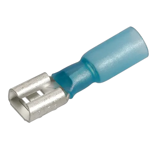 Narva 6.3 X 0.8mm Adhesive Lined Male Blade Terminal Blue (50 Pack)