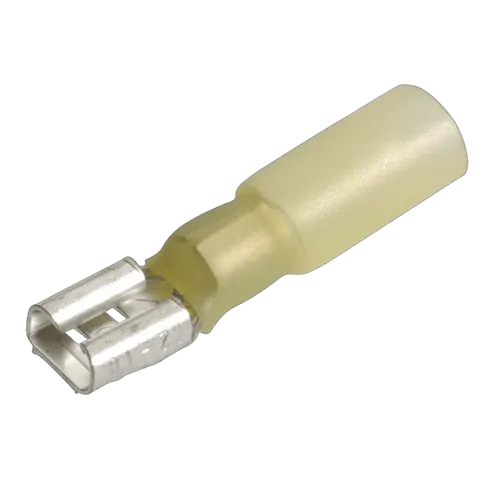 Narva 6.3 X 0.8mm Adhesive Lined Female Blade Terminal Yellow (Blister Pack Of 15)