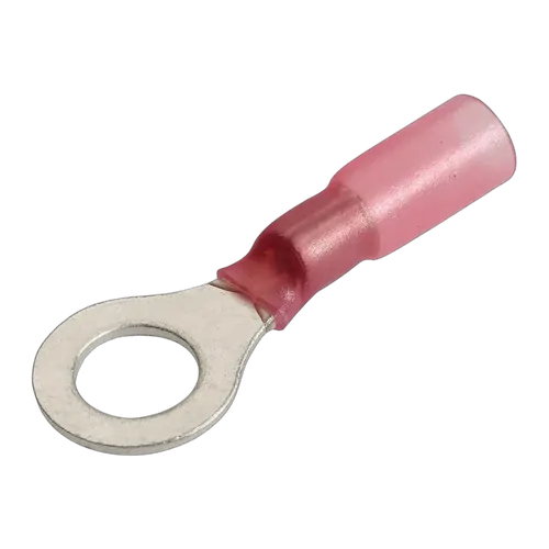 Narva 6.3mm Adhesive Lined Ring Terminal Red (50 Pack)