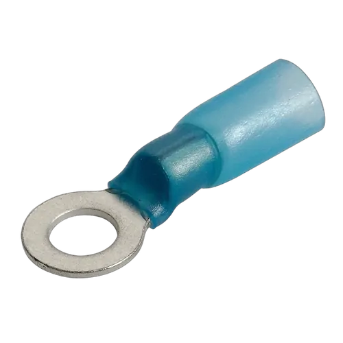Narva 5mm Adhesive Lined Ring Terminal Blue 3/16" Inch Diameter (Blister Pack Of 20)