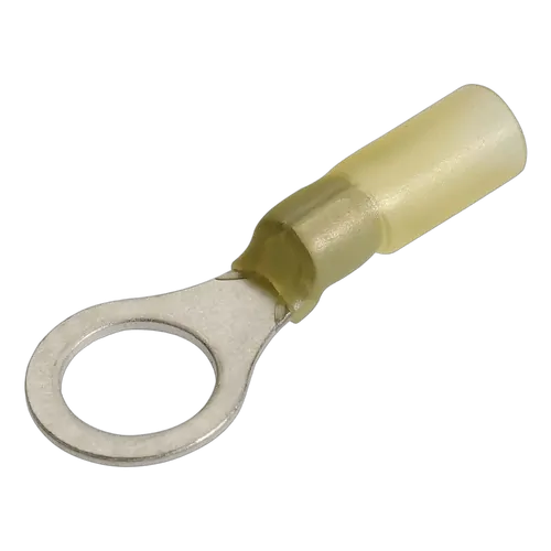 Narva 9.5mm Adhesive Lined Ring Terminal Yellow 3/8" Inch (Blister Pack Of 12)