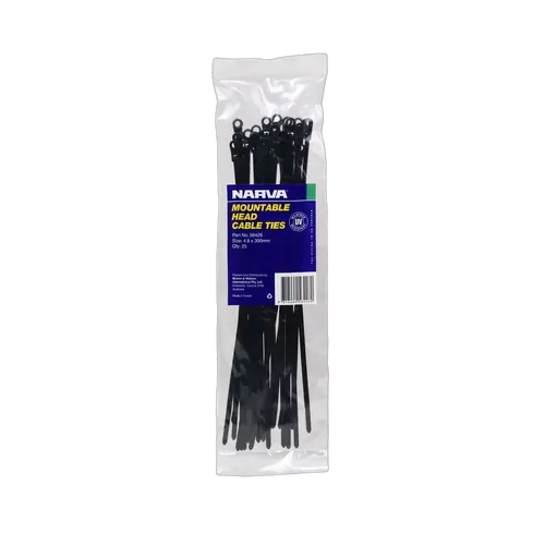 Narva Mountable Head Cable Tie 4.8 X 300mm (25 Pack)