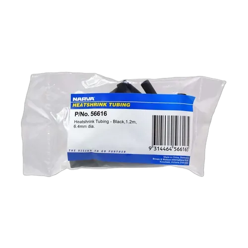 Narva 6.4mm Black Heatshrink (1.2M)