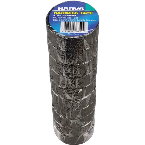 Narva 25mm PVC Harness Tape Black (10 Rolls)