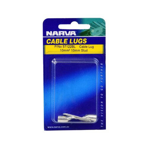 Narva 10mm2 10mm Stud Flared Entry Cable Lug (Blister Pack Of 2)