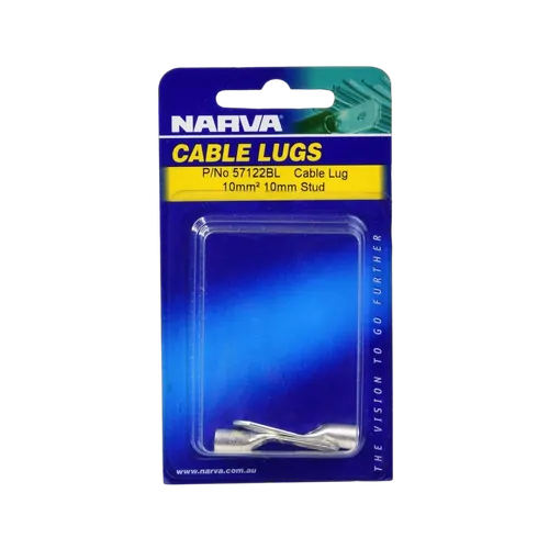 Narva 10mm2 10mm Stud Flared Entry Cable Lug (Blister Pack Of 2)