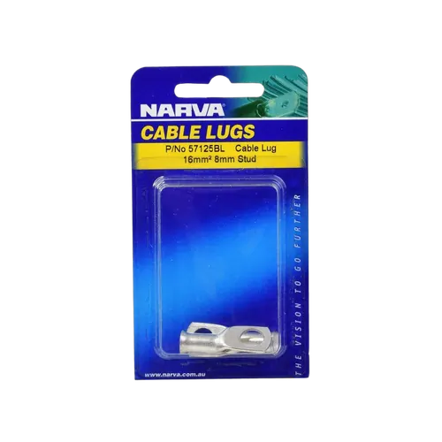 Narva 16mm2 8mm Stud Flared Entry Cable Lug (Blister Pack Of 2)