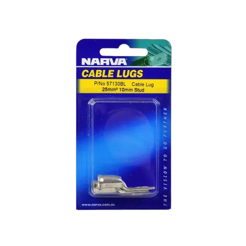 Narva 25mm2 10mm Stud Flared Entry Cable Lug (Blister Pack Of 2)