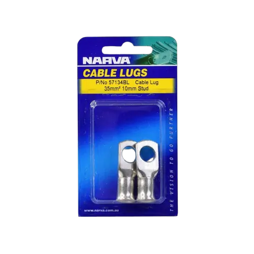 Narva 35mm2 10mm Stud Flared Entry Cable Lug (Blister Pack Of 2)