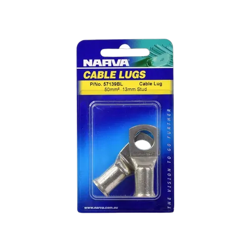 Narva 50mm2 12mm Stud Flared Entry Cable Lug (Blister Pack Of 2)