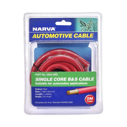 Narva 255A Red 2 B&S Cable (5M)