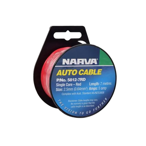 Narva 5A 2.5mm Red Single Core Cable (7M)