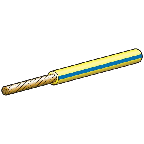 Narva 10A 3mm Yellow Single Core Cable With Blue Tracer (30M)