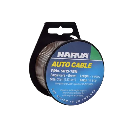 Narva 10A 3mm Brown Single Core Cable (7M)