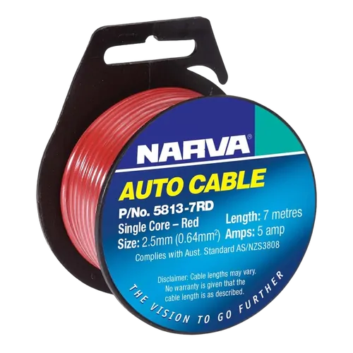 Narva 10A 3mm Red Single Core Cable (7M)