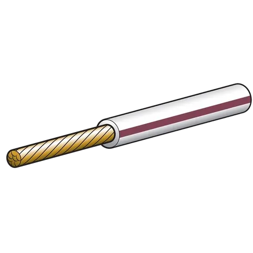 Narva 15A 4mm White Single Core Cable With Brown Tracer (30M)