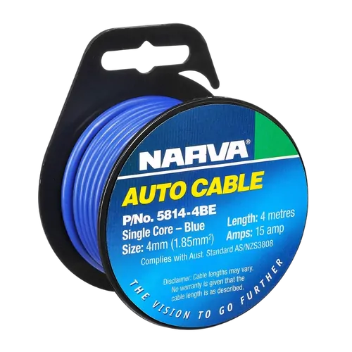 Narva Cable S/Core 4mm 15A 4M Blue