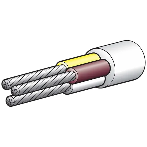 Narva 15A 4mm Multicore Battery Cable (30M) White, Yellow, Brown