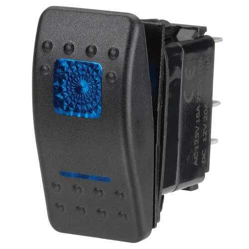 Narva 12 Volt Illuminated Off/On Sealed Rocker Switch (Blue)