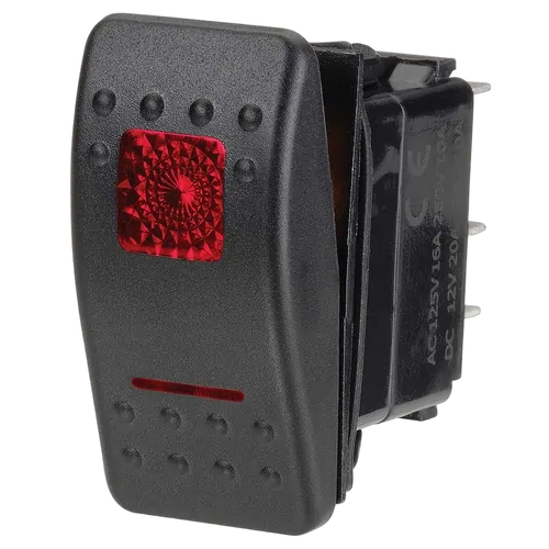 Narva 12 Volt Illuminated Off/Momentary (On) Sealed Rocker Switch (Red)