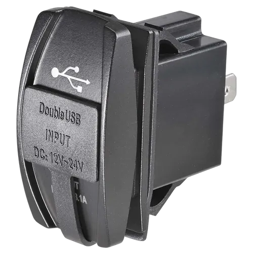 Narva 12/24V Dual USB LED Illuminated Socket (Blue)