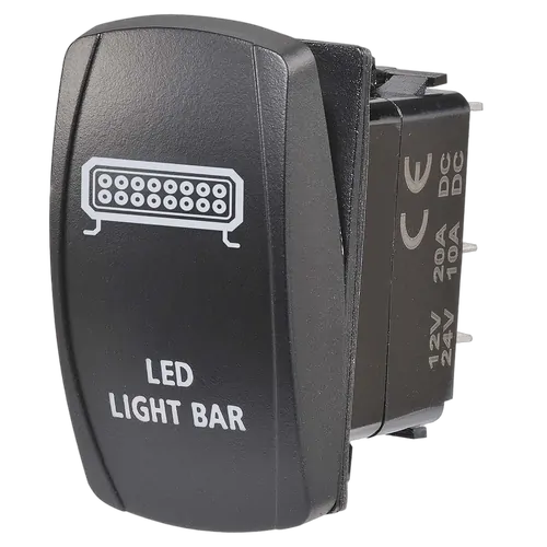 Narva 12/24V Off/On LED Illuminated Sealed Rocker Switch With "LED Light Bar" Symbol (Bl