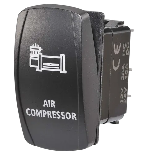 Narva 12/24V Off/On LED Illuminated Sealed Rocker Switch With "Air Compressor" Symbol (B