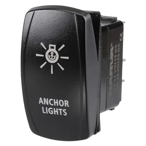 Narva 12/24V Off/On LED Illuminated Sealed Rocker Switch With "Anchor Lights" Symbol (Bl