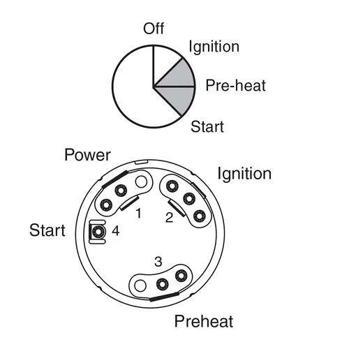 Narva 4 Position Ignition Switch Suits Massey Ferguson Equipment