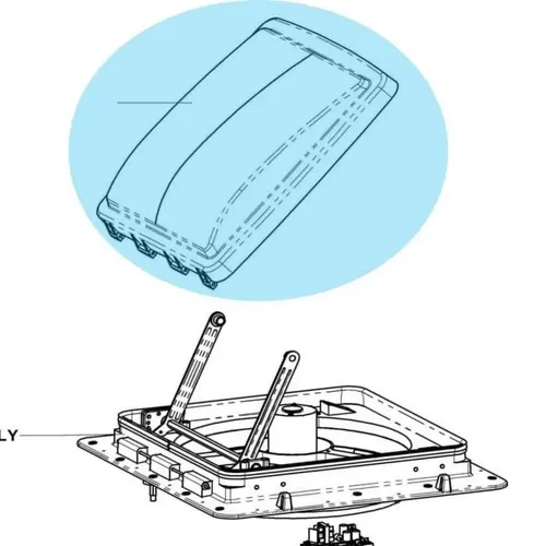 Maxxair Lid Assembly Smoke - T/S Plus Models. 12-00057