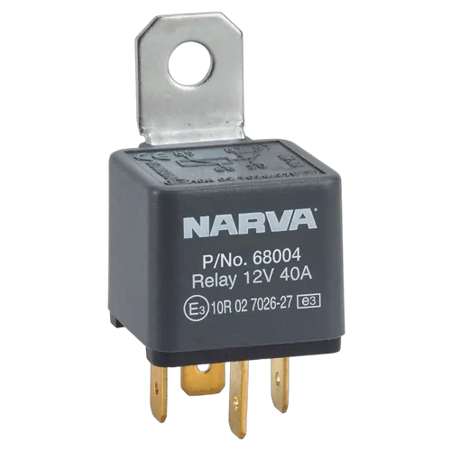 Narva 12V 40A Normally Open 4 Pin Relay With Resistor (Blister Pack Of 1)