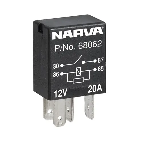 Narva 24V 10A Normally Open 4 Pin Micro Relay With Resistor (Blister Pack Of 1)
