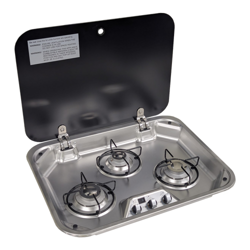 Sphere 3BNR Gas Drop In Stove & Lid With 12V Ignition - 560 x 440 x 58mm