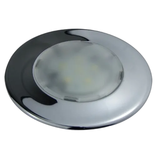 Relaxn 6 inch Round SurFace Mount White LED Frost Lens Chrome Thim 12VDC
