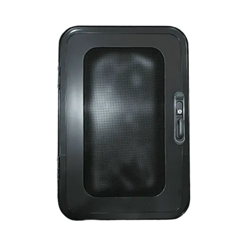 Aussie Traveller Door DC 900 x 622 Radius Top LHH Black No Vent