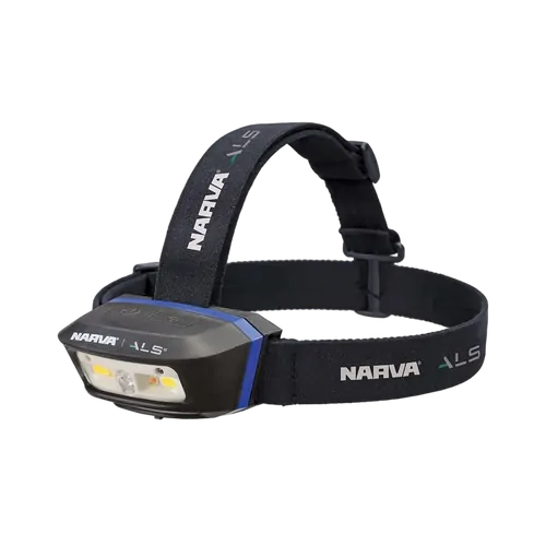 Narva 180 Lumen Detachable & Rechargeable Sensor LED Head Lamp With Red + Green LED & Alarm