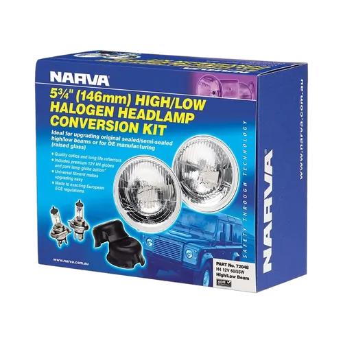 Narva Halogen Headlamp - H4 Conversion Kit (Raised Glass) - 5 3/4" High/Low Beam Free Form