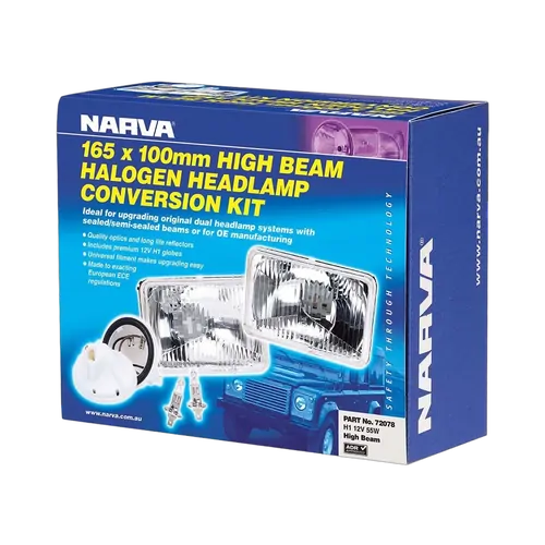 Narva Halogen Headlamp - H1 Conversion Kit - 165 X 100mm High Beam Free Form