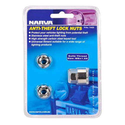 Narva M8 X 1.25 Security Nuts (2)