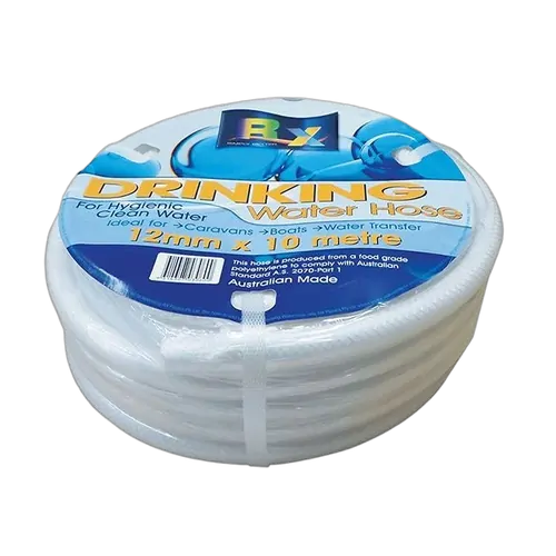 RX Plastics Non Toxic Reinforced Water Hose 12mm x 10m Roll White