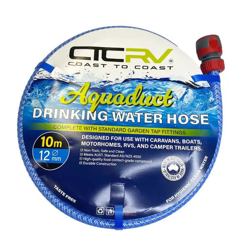 Coast to Coast Aquaduct 10M Blue Drinking Water Hose With Kit Fittings - 12mm