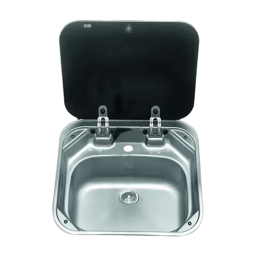 Dometic/Smev Flush Mount Basin w/ Glass Lid - (No Tap)
