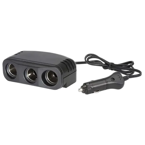 Narva Cigarette Lighter Plug With Extended Lead & Triple Accessory Sockets