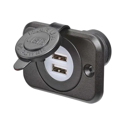 Narva Heavy-Duty LED Illuminated Dual USB Socket (Blister Pack Of 1)